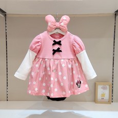 [아가방] 강남점*디즈네베이비50%할인 디즈니베이비/빅히트!! 깜찍 핑크미니 바디수트 헤어밴드세트