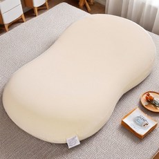 MAKABORO 메모리폼 베개 아이스 베개 타원형 수면 경추 베개, 옐로우