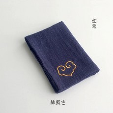 다건 린넨 다도행주 고급 핸드메이드 상운 네이비 자수