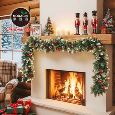 摩達客9尺/270cm刷白松果紅果裝飾樹藤條-免組裝/可彎曲調整_可掛門邊/窗邊/牆沿, 1個