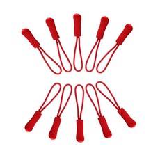 스토비투 지퍼 풀러 고리 손잡이 끈 10pcs 세트, 레드, 10개