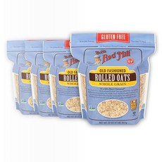 밥스 레드 밀 프리 올드 패션 압착 귀리 32온스 (4개 Bob's Red Mill Gluten Free Old Fashioned Rolled Oats 32oz (Pack o, N/A, 32온스(4팩), 1개
