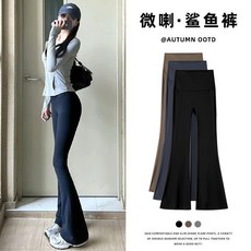 鯊魚褲 微喇叭鯊魚褲春秋款女外穿收腹提臀瑜伽芭比打底褲