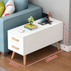 소파 틈새 서랍장 선반 쇼파 캐비닛 수납 사이드 수납장 탁자 사이드테이블, 100x30x55 화이트