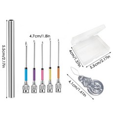 자수 펀치 바늘 세트 매직 자수 바늘 펜 직조 도구 뜨개질 바느질 도구 초보자를위한 스탬프 크로스 스티치 키트, 7종 세트, 1개