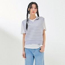 체이스컬트 여성 조직변형 스트라이프 베스트-DARG7361B0T