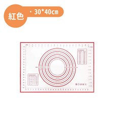 矽膠揉麵墊 40*60cm 加厚防滑烘焙擀麵墊, 1個, 經典紅 【小】30x40cm