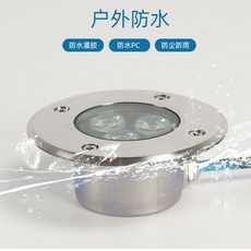 質量保證 矮水下地埋燈嵌入式led水下射燈不銹鋼水底燈防水超薄泳池燈水底燈 防水燈 12v24v110v220v可定製, 220V  3瓦 暖白光, 1個