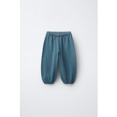 [국내발송] 자라 ZARA 자수 플라워 벌룬 니트 팬츠 - 미디움 블루