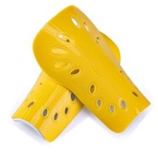 SOCCER SOUL WELL.TAIWAN 發票-(買10 1)中小童專業運動護脛GA(拆帶便利)足球護脛直排輪護脛, 黃色, 1個