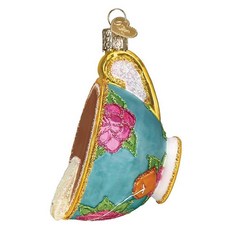 [5] Old World Christmas Swiftea 크리스마스 트리용 머그 유리 장식 수제 휴일 장식 티 컬렉션, Cup of Tea