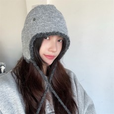 韓版秋冬羊毛混紡護耳針織帽休閒毛線帽保暖飛行員帽子包頭雷鋒帽