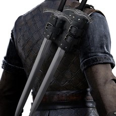 하이포이어 중세 가짜 가죽 더블 백 소드 프로그 용병 조절 가능한 홀스터 시대 홀스터