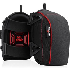 NoCry 두껍고 부드러운 폼 패딩 강하고 조절 가능한 스트랩 및 사용하기 쉬운 버클 클립이 있는 남성 및 여성용 미끄럼 방지 작업용 무릎 패드 - 움직이는 동안 제자리에 유, 개선(젤 포함), 블랙