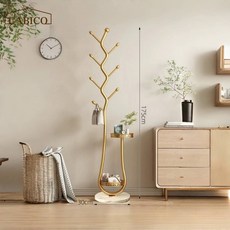 CABICO 철제 스탠드 튼튼한 옷걸이 모자걸이 가방걸이 행거, 골드