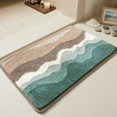 DEXI 부드러운 도톰 극세사 욕실 화장실 현관 미끄럼방지 논슬립 프리미엄 욕실 발매트, 해변, 1개