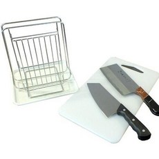 御膳坊 304不銹鋼刀板架 附滴水盤 砧板收納架, 詳見包裝, 詳見包裝