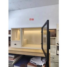 고양이 케이지화장실 사막 방지 원목 모레 대형, 1세트, 미디엄밀크커피조명