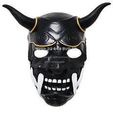 인형탈 가면 무서운 귀신 호랑이, 1개, 블랙 라텍스 베나이