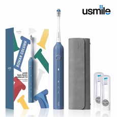 (공식인증) 유스마일 완전방수 압력센서 3단 음파 전동칫솔, 네이비 블루, 1개, Y1S