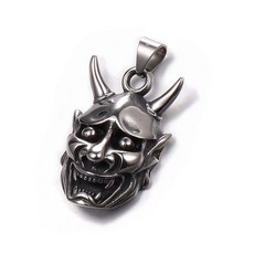 臺灣熱賣 日韓妖魔鬼怪神話故事笑般若男士項鏈 潮男掛鏈 不掉色 復古街頭風 男女可戴裝飾 潮流穿搭弔墜, 單吊墜【不含項鍊】, 1個