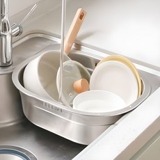 Nature Living 全不鏽鋼瀝水洗碗籃 9L, 單一顏色, 1個