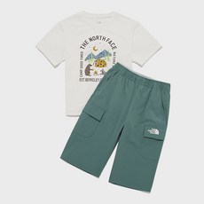 [노스페이스] 키즈 하이크 카프리 크루 세트 NT7UR19S_WHS