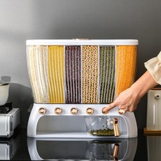 DFMEI 廚房裝五穀雜糧收納盒分格放米桶食品級家用儲物密封罐, 1個