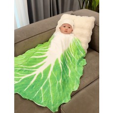 배추 모양 플란넬 담요 아기 낮잠 담요 창의적 디자인, 180×180cm