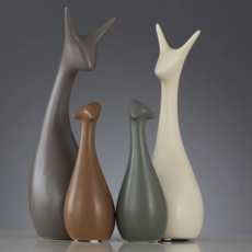 Sunwer 북유럽풍 세라믹 고양이 네가족 인테리어소품