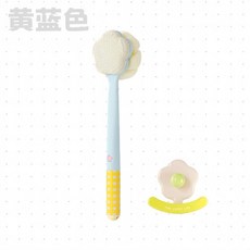 日式洗澡刷 搓背神器, 1個, 花朵洗澡刷搓佈款黃色贈掛鈎