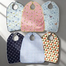 엄마 턱받이 아빠 신생아 수유 육아 앞치마 방수 버튼, 리본 핑크