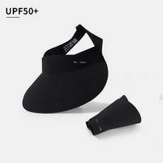 슈페르바 심리스 돌돌이 스포츠 썬캡 UV차단 휴대용 햇빛차단 여름 모자, 블랙, 1개