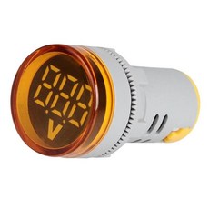 DAMMAIDDAO 디지털 전류계 라운드 12-500V 앰프 전압계 LED 표시기, 29x51x20mm, 플라스틱, 노란색, 1개