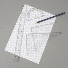 학생용 삼각자 각도기 자 세트 4P 수학 도형 제도 문구