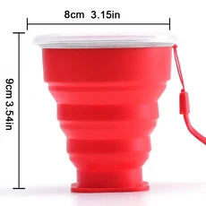 휴대용 실리콘 접이식 컵 누수 방지 커버 포함 200ml 공간 절약형 머그잔 텔레스코픽 물병 캠핑 하이킹, 01 red