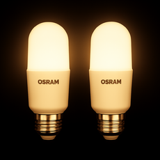 OSRAM 스틱 LED 7W 플리커프리 사각지대를 줄여주는 막대형 조도 분포 E27 E26 호환, 2개, 전구색