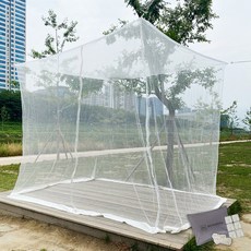 맘스필 국산 지퍼 사각모기장 세트, 화이트