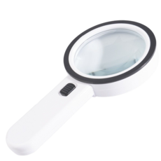 125毫米雙層鏡片90倍高清LED照明放大鏡 買一送二 高清閱讀 攜帶方便, 125MM-12白燈+1紫光+鏡布+電池, 1個