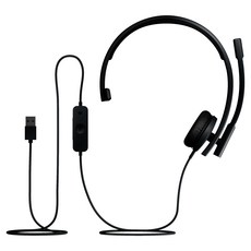 로지텍 H570E 싱글 이어 USB-A 헤드폰, 블랙