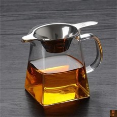 손잡이 내열성 투명 유리 차 냄비 페어 컵 중국 인퓨저 푸어 티 홈 브루잉 주전자, 3. 500ml A, 1개