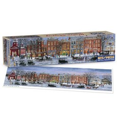 Bits and Pieces 300피스 파노라마 퍼즐 - 겨울 쇼핑 대형 피스 300개 30.5 x 91.4cm(12 36인치) 성인용 직소 퍼즐 아메리카나 빈티지 거리 장면