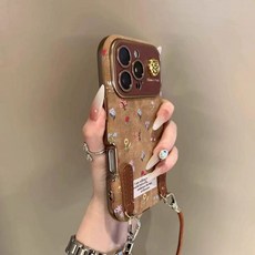 DFMEI 秋冬彩色小碎花適用iPhone16promax蘋果15手機殼14高級感13皮質12
