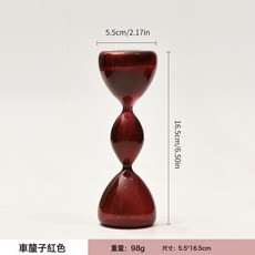 創意玻璃沙漏三層彩色沙漏計時器個性現代風家居擺件, sl2074 旋姿沙漏 車釐子紅色 不計時:sl2074 旋姿沙漏 車釐子紅色 不計時