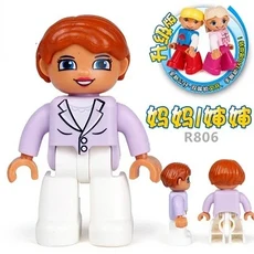 올스토어 큰빌딩 블록 그림 사람들 가족 전문 역할 DIY 벽돌 장난감 Duplo 피규어와 호환 유연한 관절, 05 R80 1PCS