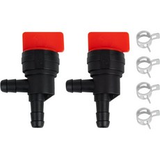 14인치 인라인 연료 차단 밸브 및 90도 클램프가 포함된 직선 가스 호환 모델 BS 494768 493960 698183 697947 698181 5019H 5019K 10개, 2 Angle