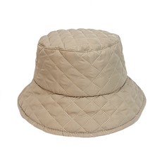 준캡 사계절 여성 성인모자 패딩벙거지 누빔 패딩모자 여자 버킷햇 JUN팩토리, 베이지