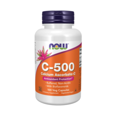 NOW Foods 維生素C-500生物類黃酮膠囊, 100顆, 1罐