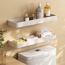 알뜰살림 NEW 무타공 심플 욕실선반 정리대 화장실선반 40CM, 화이트, 1개