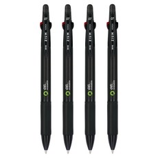 자바펜 지움3겔 지워지는 볼펜 0.7mm, 블랙, 4개